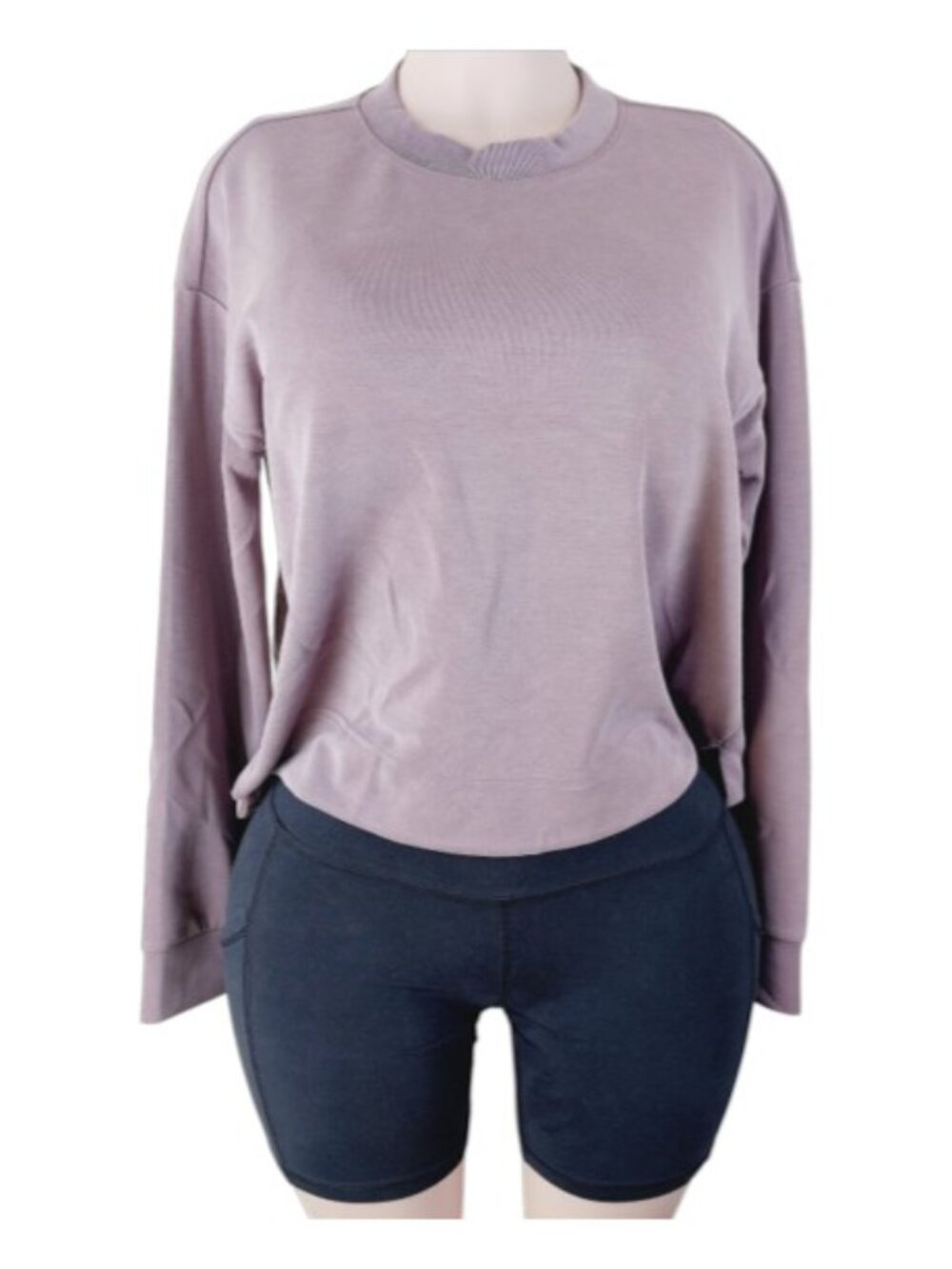 Athleta Women's Mauve Long Sleeve Crew Neck Tunic Casual Sweatshirt Size M